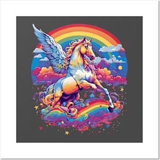 Rainbow Pegasus 70s Posters and Art